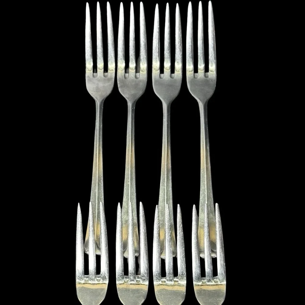EKCO ETERNA Colonial Richmond 3 Prong Stainless Steel Dinner Forks Lot Of 8